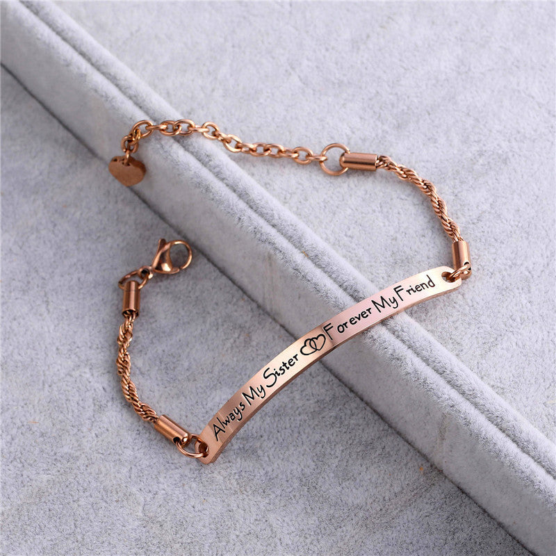 Customizable Always My Sister Forever My Friend Bracelet
