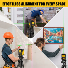 Laser Level, Green Cross Line Laser Lever, With Self-leveling, Manual, Pulse Mode, Lazer Level Tool For Picture Hanging, Tiling, Includes 360 Degree Magnetic Base & Battery