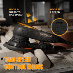 Electric 5mm Random Orbital Sander Brushless 350W 3A Multi-function Variable Speed Electric Corded Orbital Sanders Machine With 10 Sanding Paper For Woodworking R7303-5.0mmOrbit