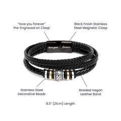 The Structural Bond — Braided Leather Bracelet with Magnetic Clasp