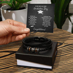 To My Boy Graduation Dreams Personalized Bracelet | Meaningful Gift for Him