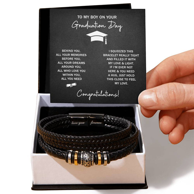 To My Boy Graduation Dreams Personalized Bracelet | Meaningful Gift for Him