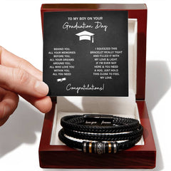 To My Boy Graduation Dreams Personalized Bracelet | Meaningful Gift for Him