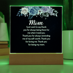Radiant "Thank You Mom" LED Acrylic Plaque: Personalized Meaningful Gift for Her